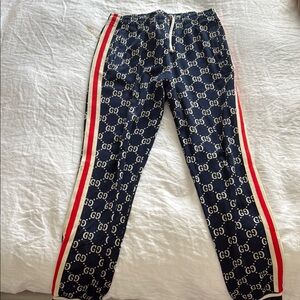 Gucci Blue and Red Logo Joggers